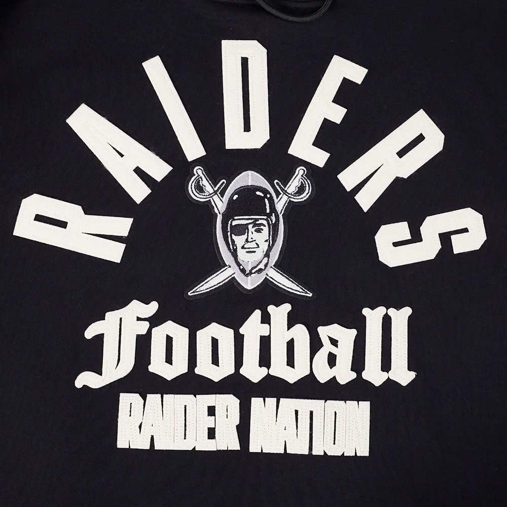 NFL LAS VEGAS RAIDERS MODERN ORIGINALS MEN'S FLC PO HOODIE (BLACK) - Image 10