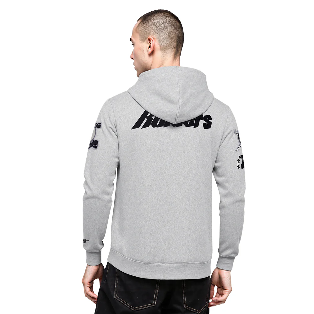 NFL LAS VEGAS RAIDERS MODERN ORIGINALS MEN'S FLC PO HOODIE (Heather Grey) - Image 2
