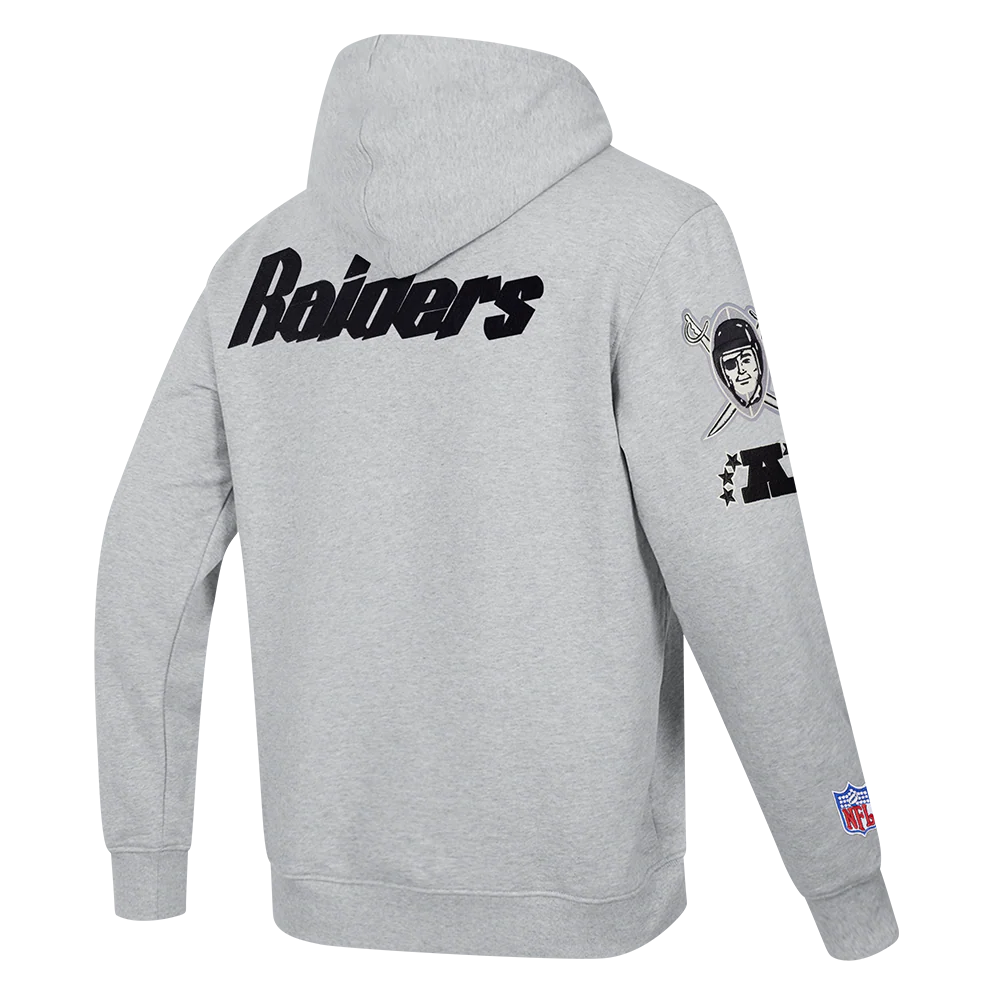 NFL LAS VEGAS RAIDERS MODERN ORIGINALS MEN'S FLC PO HOODIE (Heather Grey) - Image 4