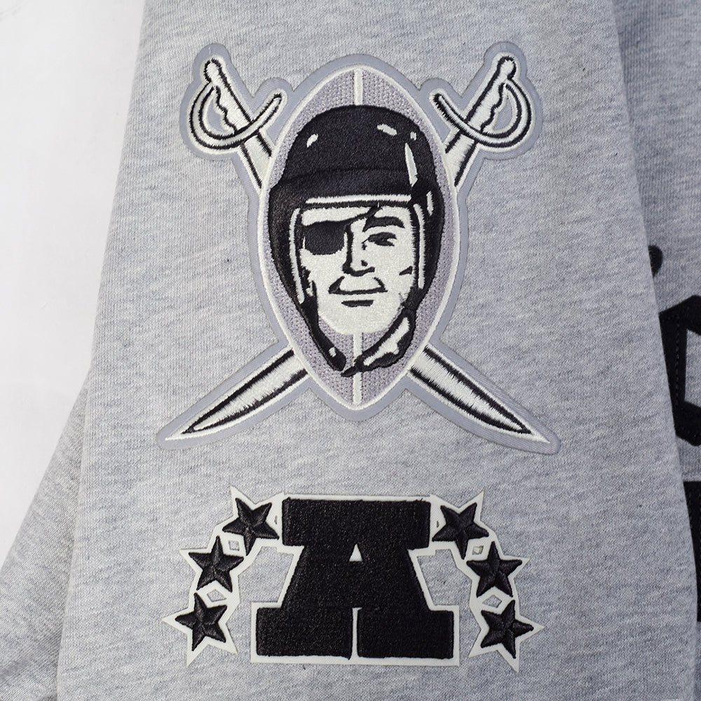NFL LAS VEGAS RAIDERS MODERN ORIGINALS MEN'S FLC PO HOODIE (Heather Grey) - Image 6