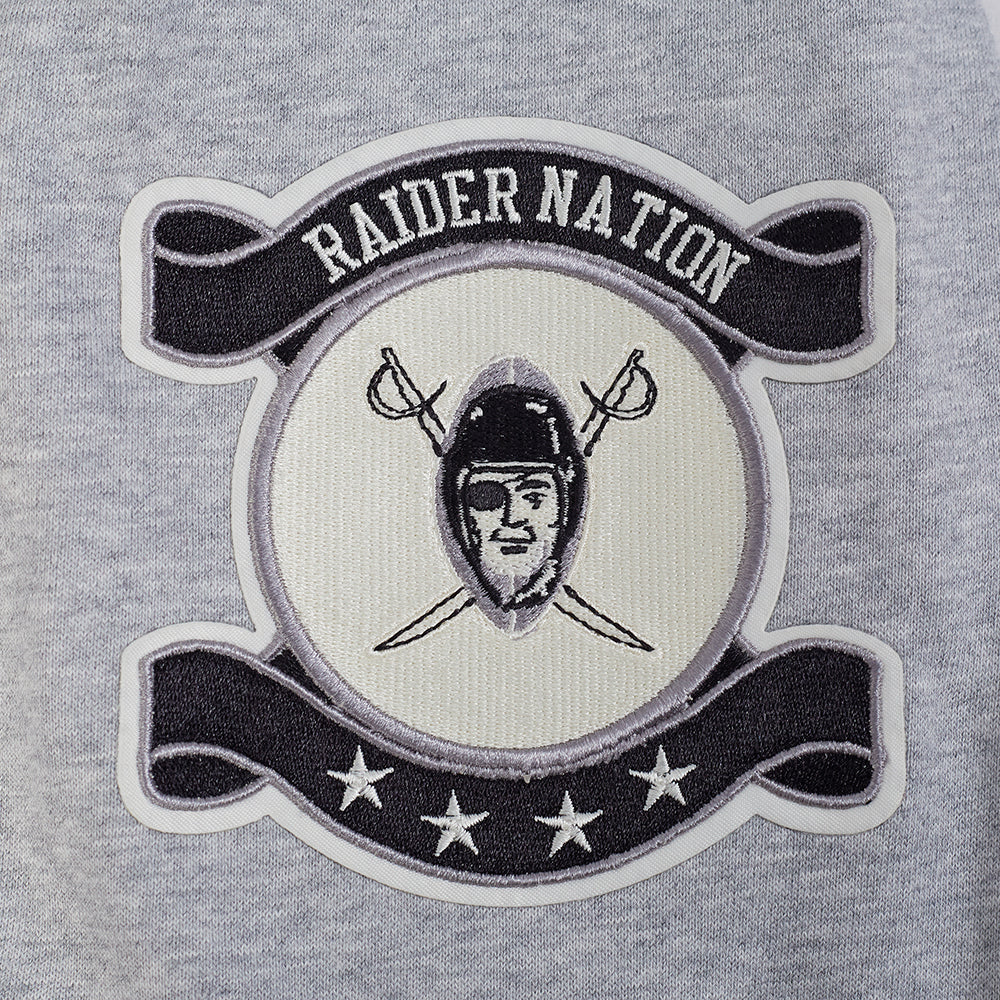 NFL LAS VEGAS RAIDERS MODERN ORIGINALS MEN'S FLC PO HOODIE (Heather Grey) - Image 7