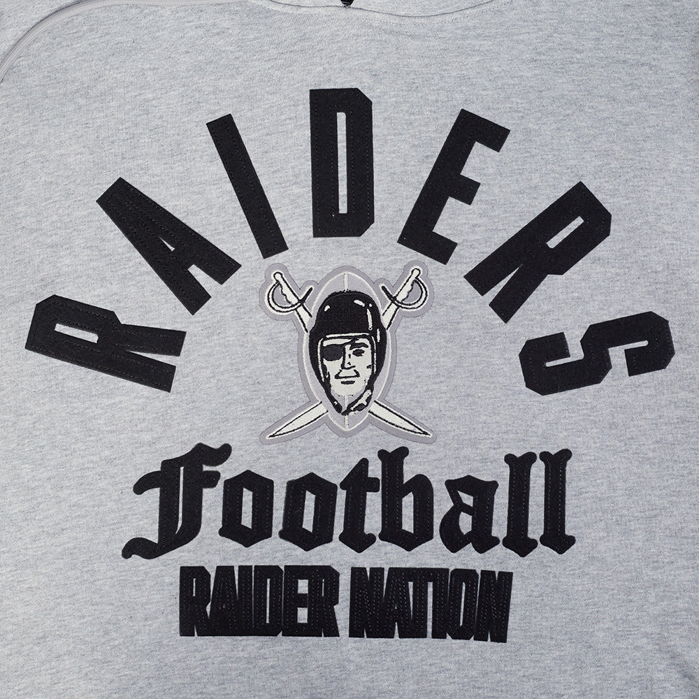 NFL LAS VEGAS RAIDERS MODERN ORIGINALS MEN'S FLC PO HOODIE (Heather Grey) - Image 8