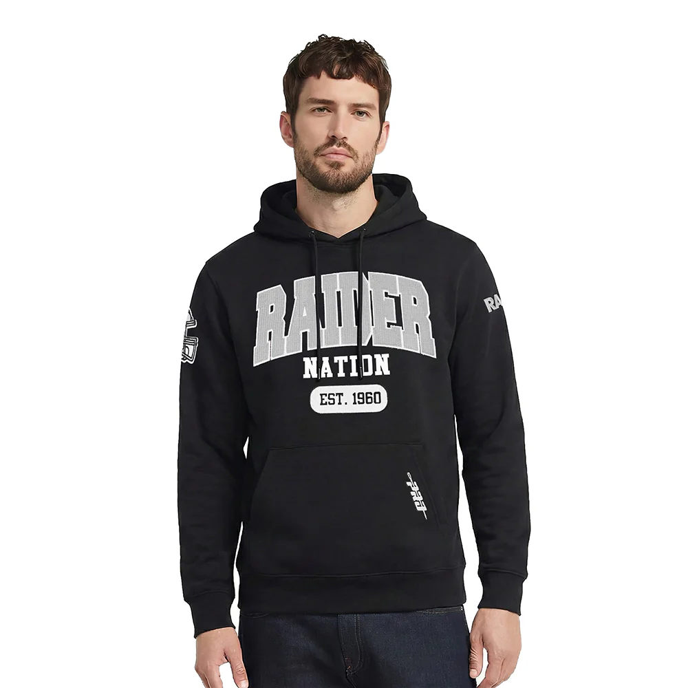 NFL LAS VEGAS RAIDERS CITY ARCH MEN'S FLC PO HOODIE (BLACK)
