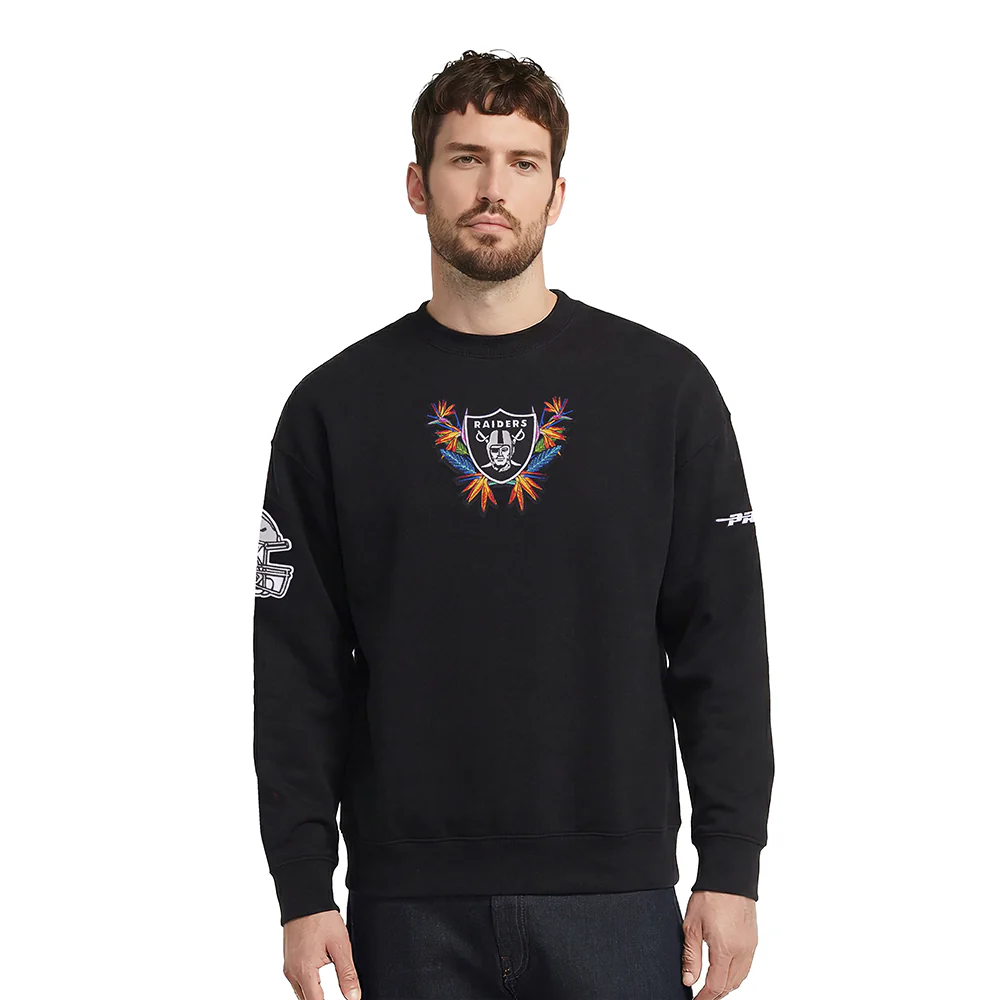 NFL LAS VEGAS RAIDERS PARADISE MEN'S CREWNECK SWEATSHIRT (BLACK)