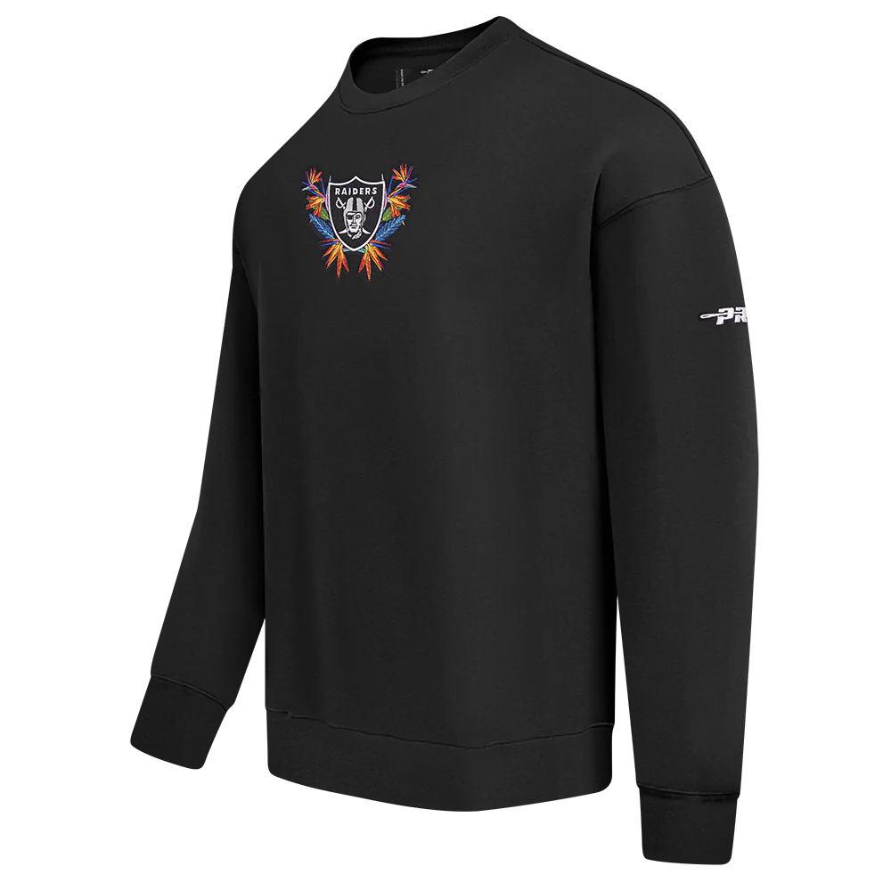 NFL LAS VEGAS RAIDERS PARADISE MEN'S CREWNECK SWEATSHIRT (BLACK) - Image 3