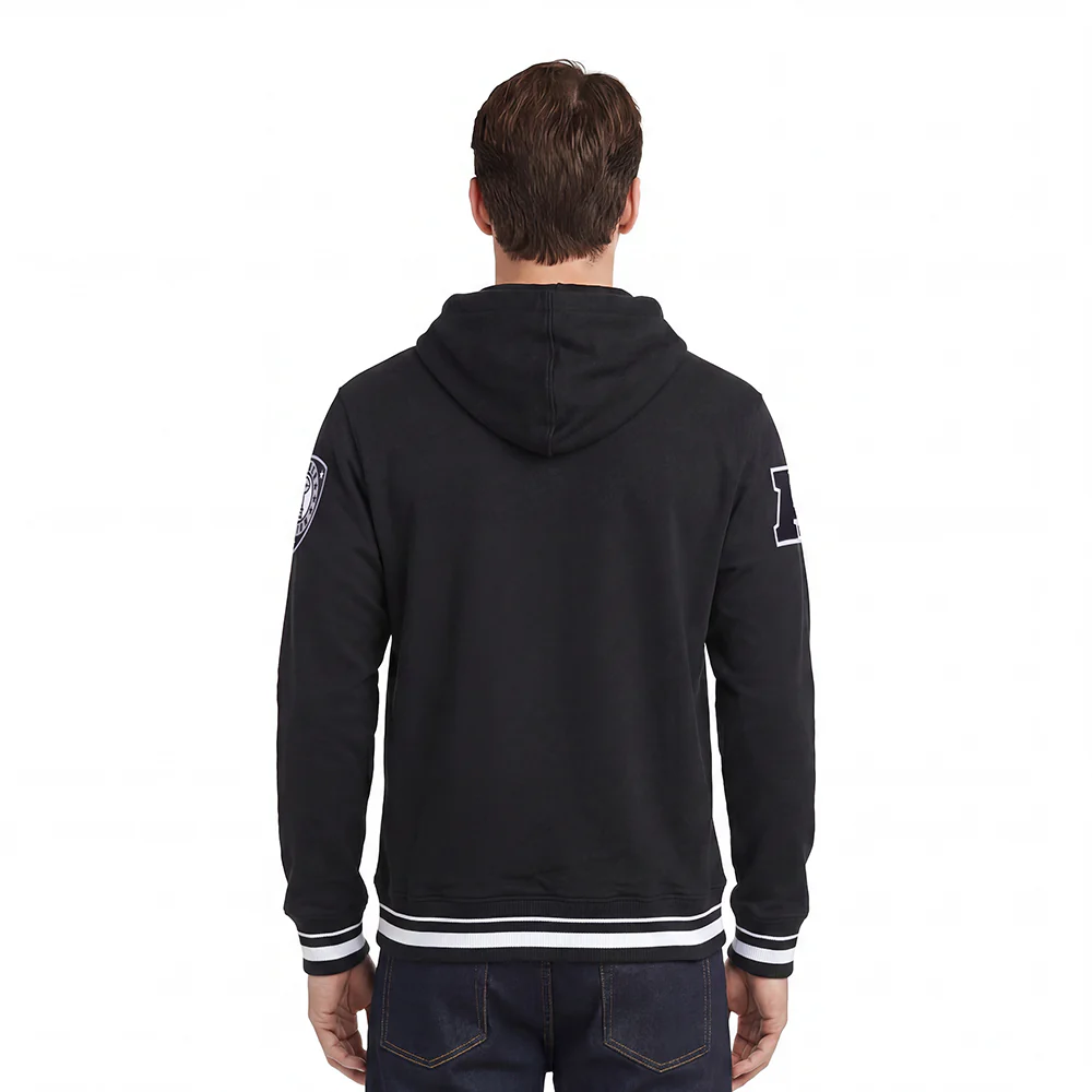 NFL LAS VEGAS RAIDERS LETTERMAN MEN'S PULL OVER HOODIE (BLACK) - Image 2