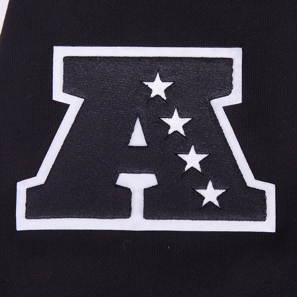 NFL LAS VEGAS RAIDERS LETTERMAN MEN'S PULL OVER HOODIE (BLACK) - Image 7