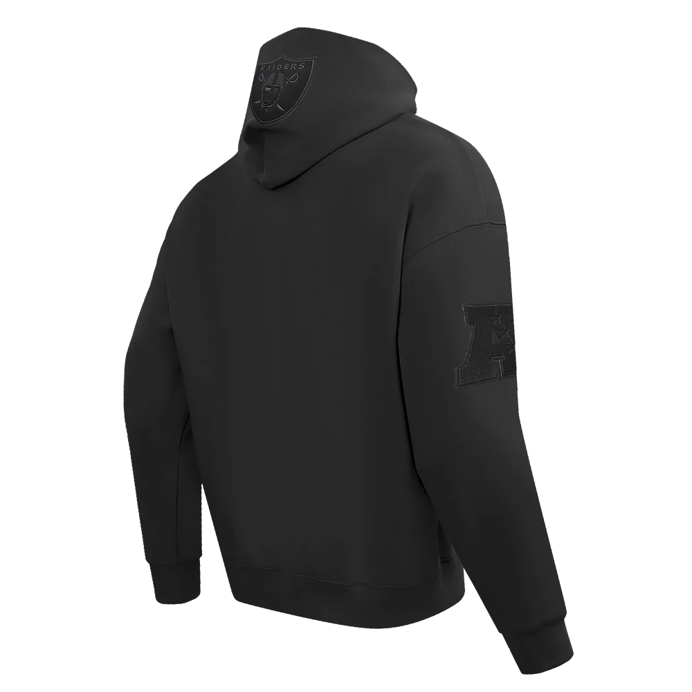 NFL LAS VEGAS RAIDERS NEUTRAL DROP SHOULDER FLEECE PULLOVER HOODIE (BLACK) - Image 3