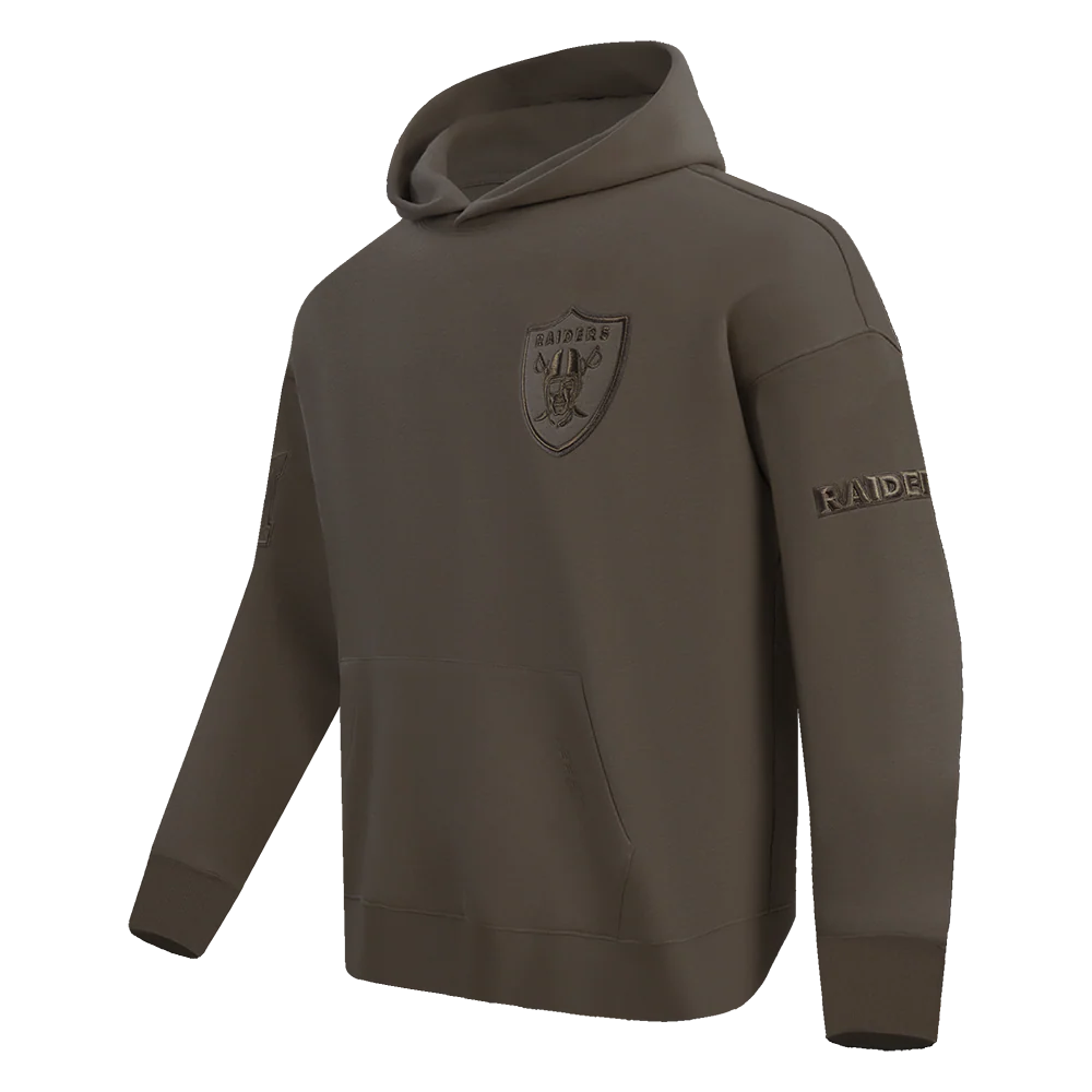 NFL LAS VEGAS RAIDERS NEUTRAL MEN'S DROP SHOULDER PULLOVER HOODIE (DARK TAUPE) - Image 2