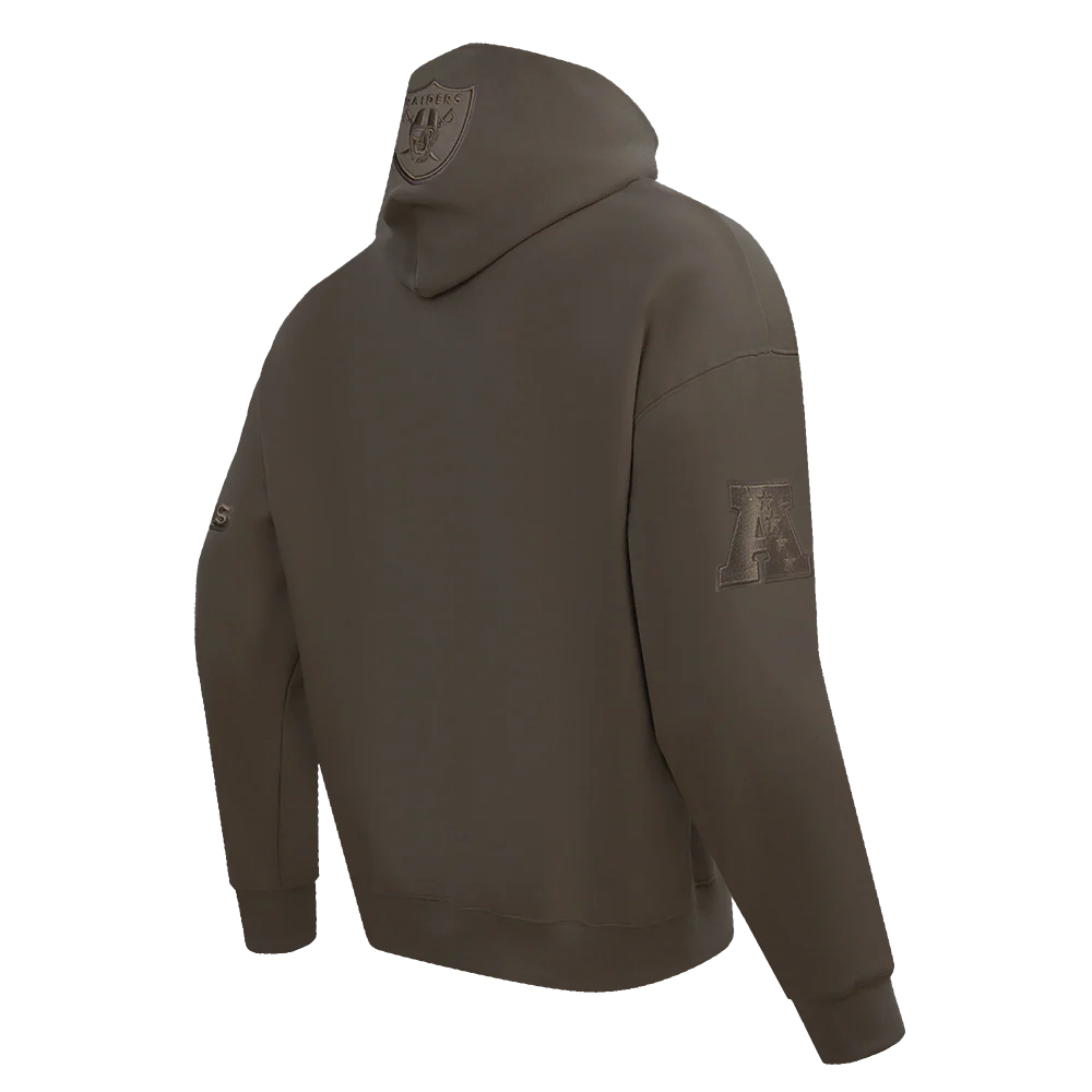 NFL LAS VEGAS RAIDERS NEUTRAL MEN'S DROP SHOULDER PULLOVER HOODIE (DARK TAUPE) - Image 4