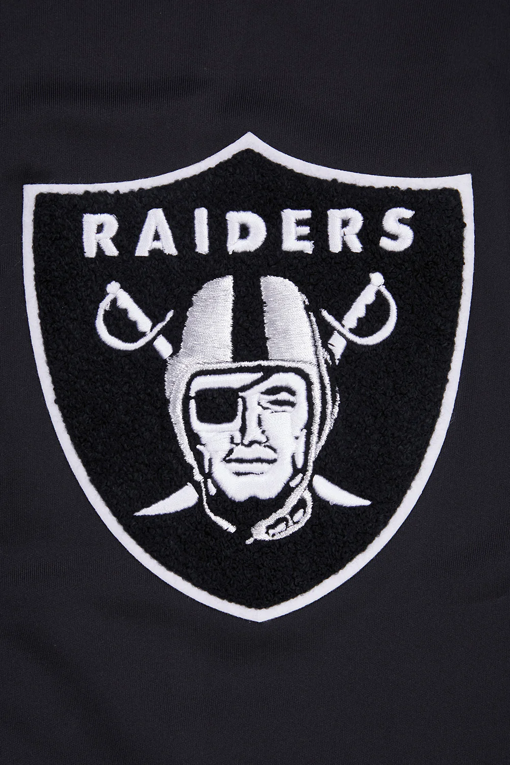 NFL OAKLAND RAIDERS CLASSIC MEN'S DOUBLE KNIT TRACK JACKET (BLACK) - Image 5