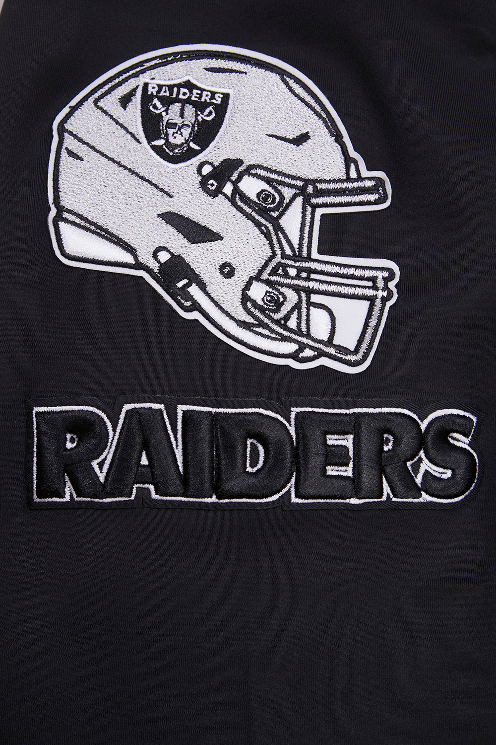 NFL OAKLAND RAIDERS CLASSIC MEN'S DOUBLE KNIT TRACK JACKET (BLACK) - Image 6