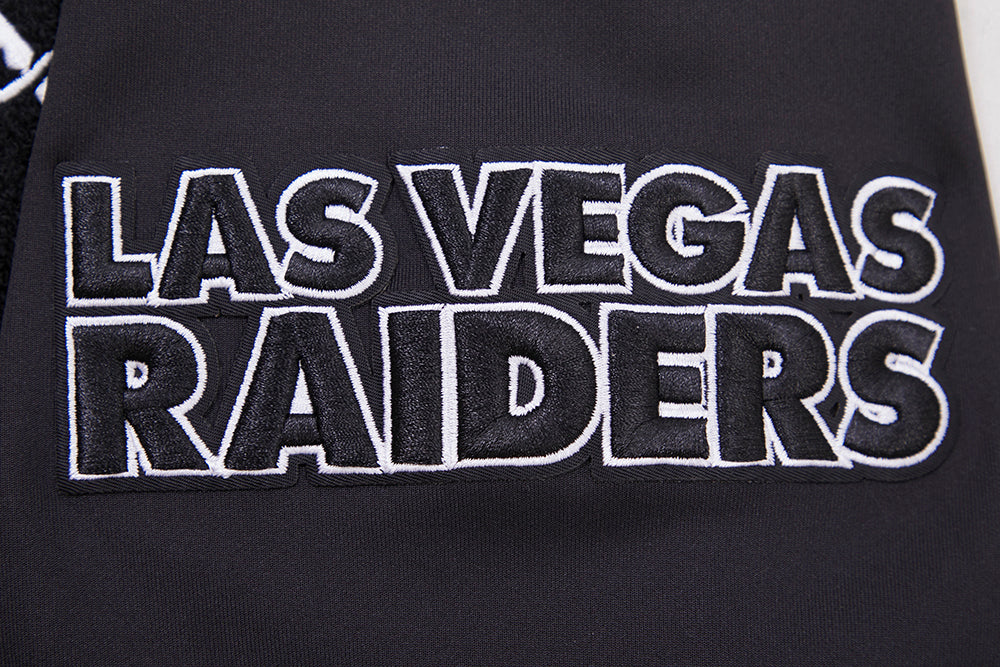 NFL OAKLAND RAIDERS CLASSIC MEN'S DOUBLE KNIT TRACK JACKET (BLACK) - Image 7