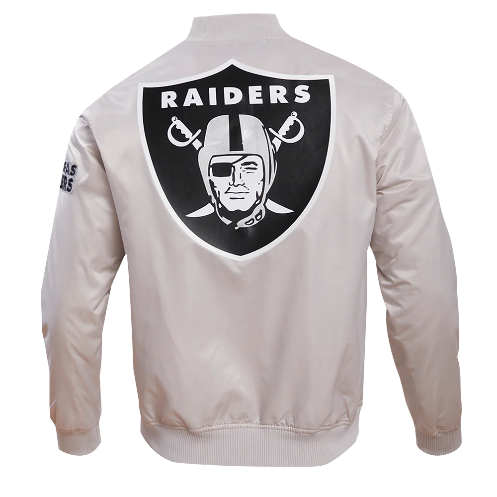 NFL LAS VEGAS RAIDERS BIG LOGO MEN'S SATIN JACKET (SILVER) - Image 3