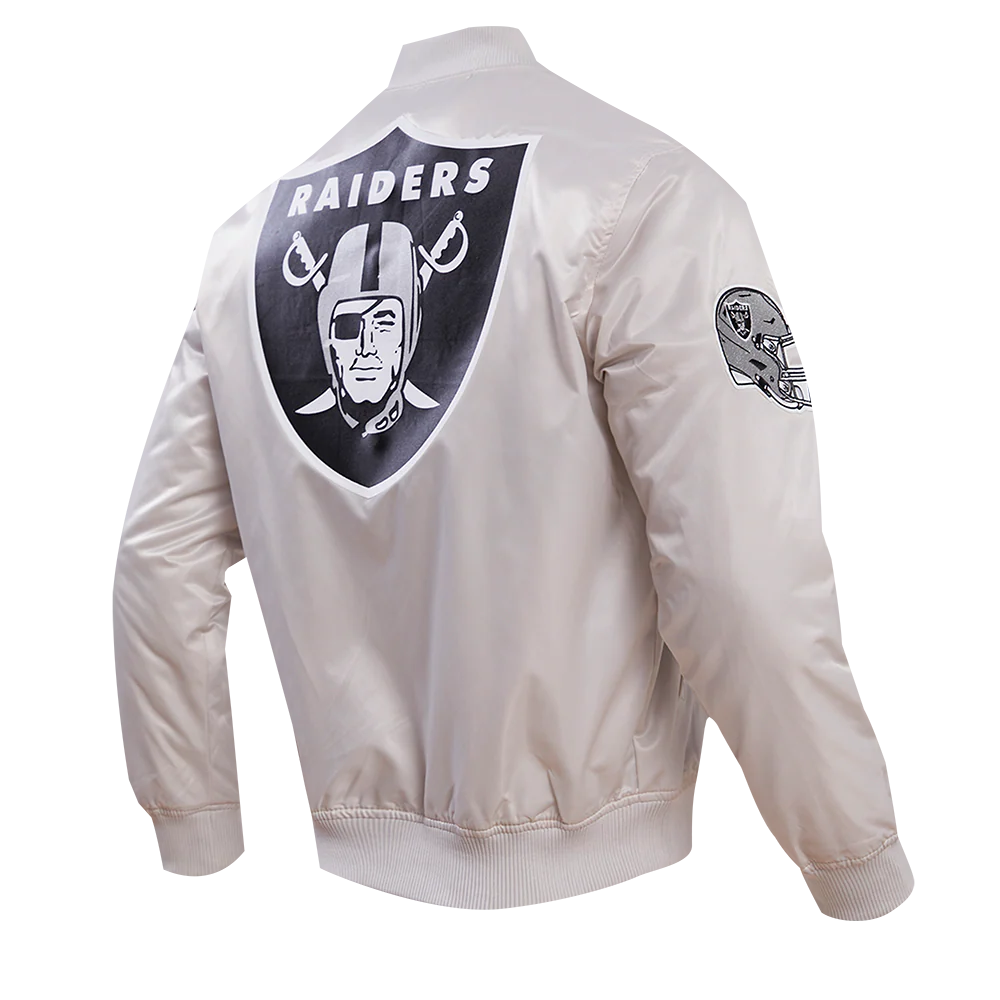 NFL LAS VEGAS RAIDERS BIG LOGO MEN'S SATIN JACKET (SILVER) - Image 4
