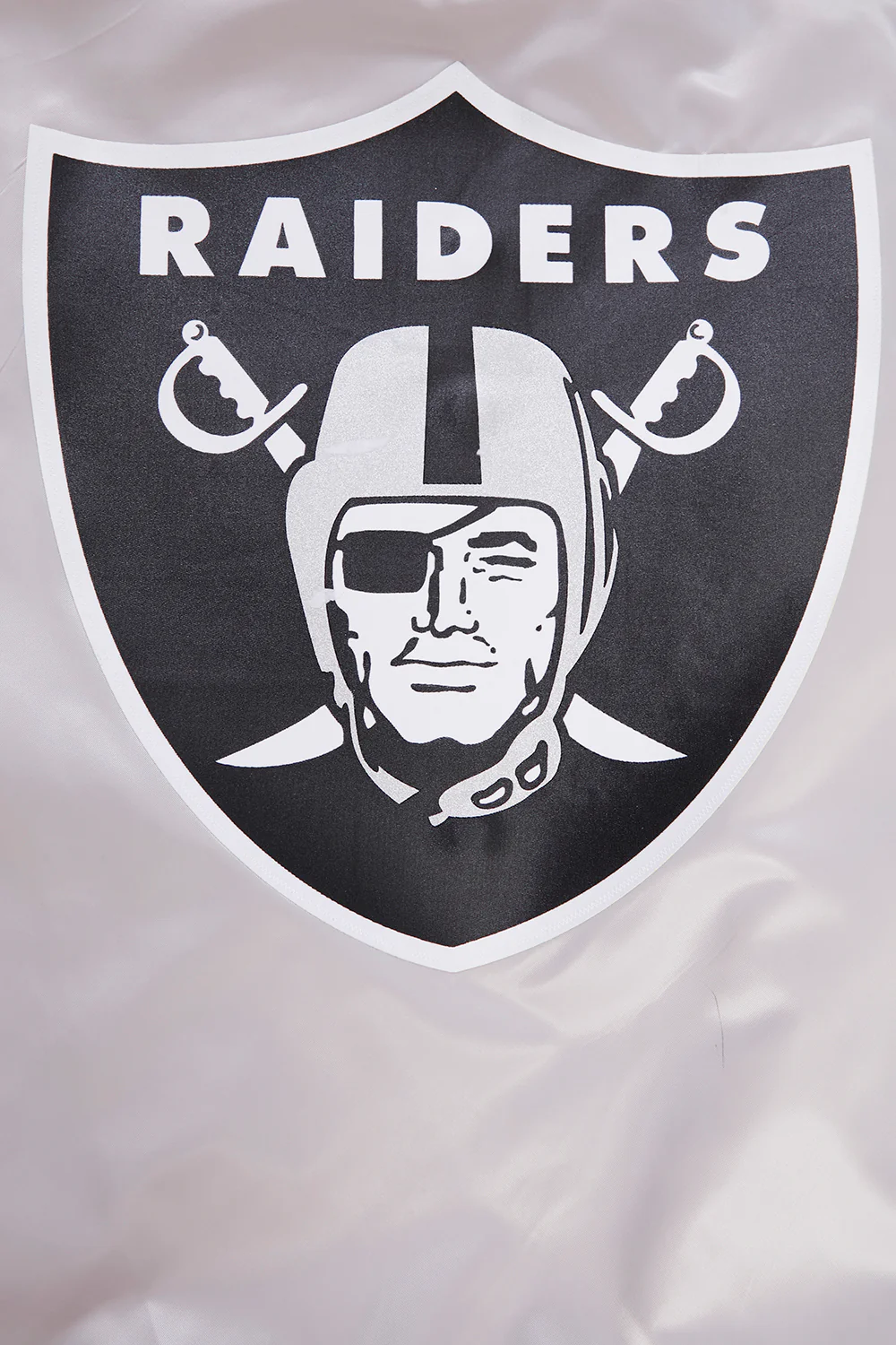 NFL LAS VEGAS RAIDERS BIG LOGO MEN'S SATIN JACKET (SILVER) - Image 5