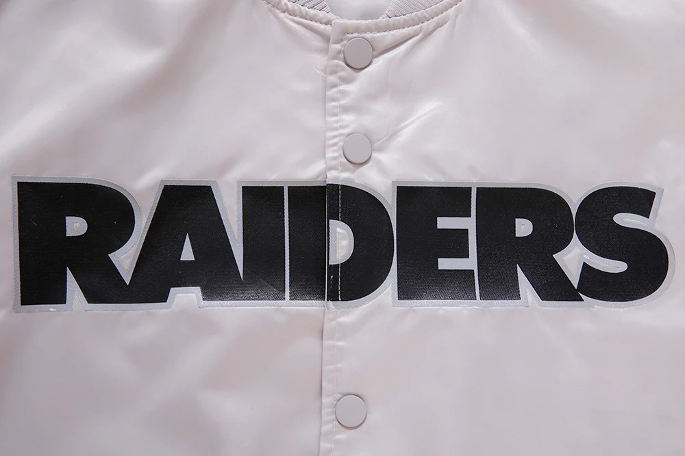 NFL LAS VEGAS RAIDERS BIG LOGO MEN'S SATIN JACKET (SILVER) - Image 6