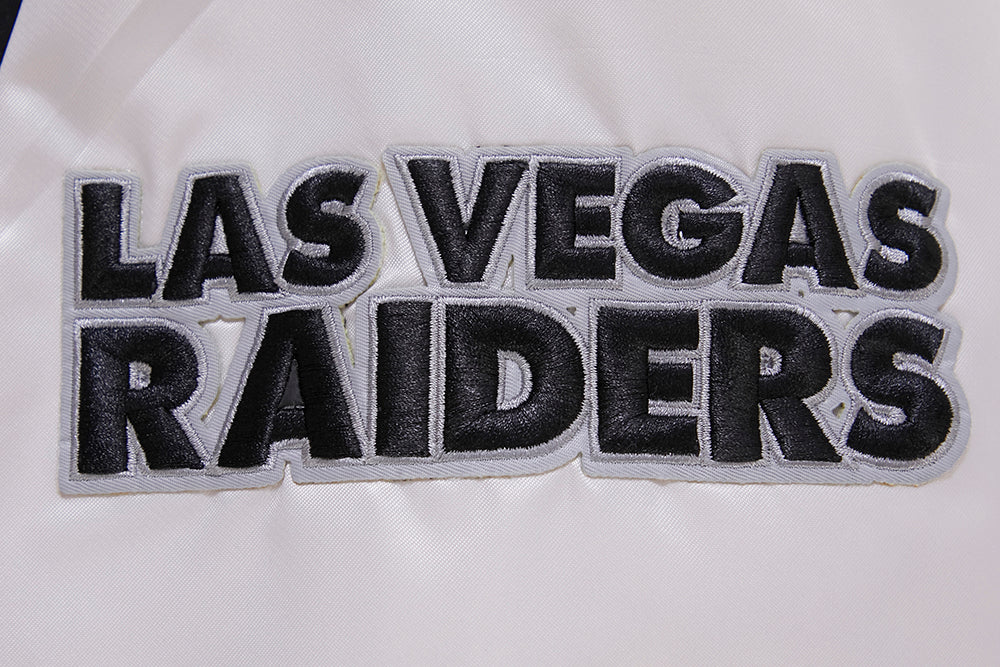 NFL LAS VEGAS RAIDERS BIG LOGO MEN'S SATIN JACKET (SILVER) - Image 8