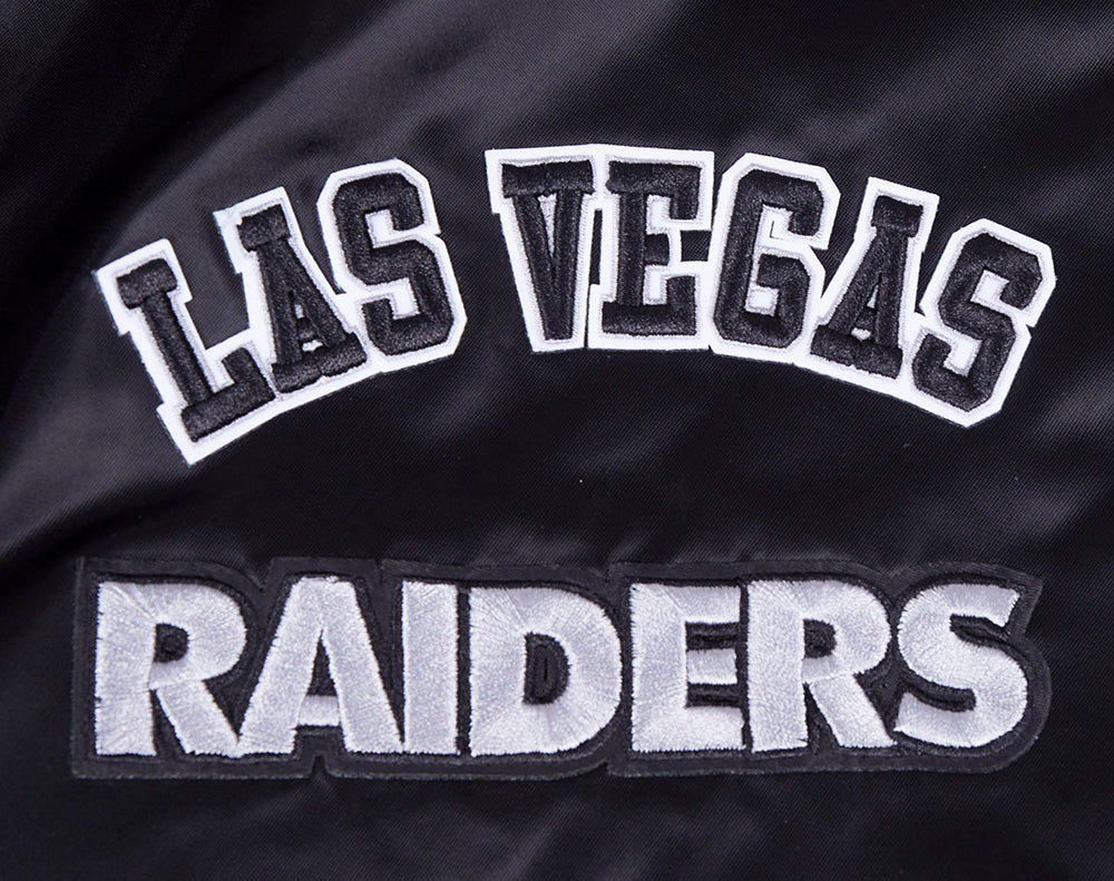 NFL LAS VEGAS RAIDERS SUBLIMATED MEN'S SATIN JACKET-ORANGE SKY (BLACK) - Image 6