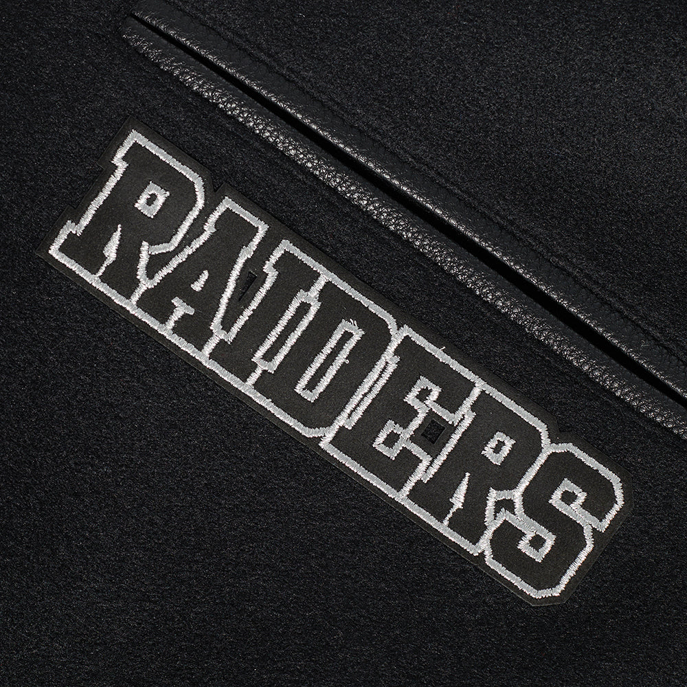 NFL LAS VEGAS RAIDERS BLACK & GOLD MEN'S WOOL VARSITY JACKET (JET BLACK) - Image 5