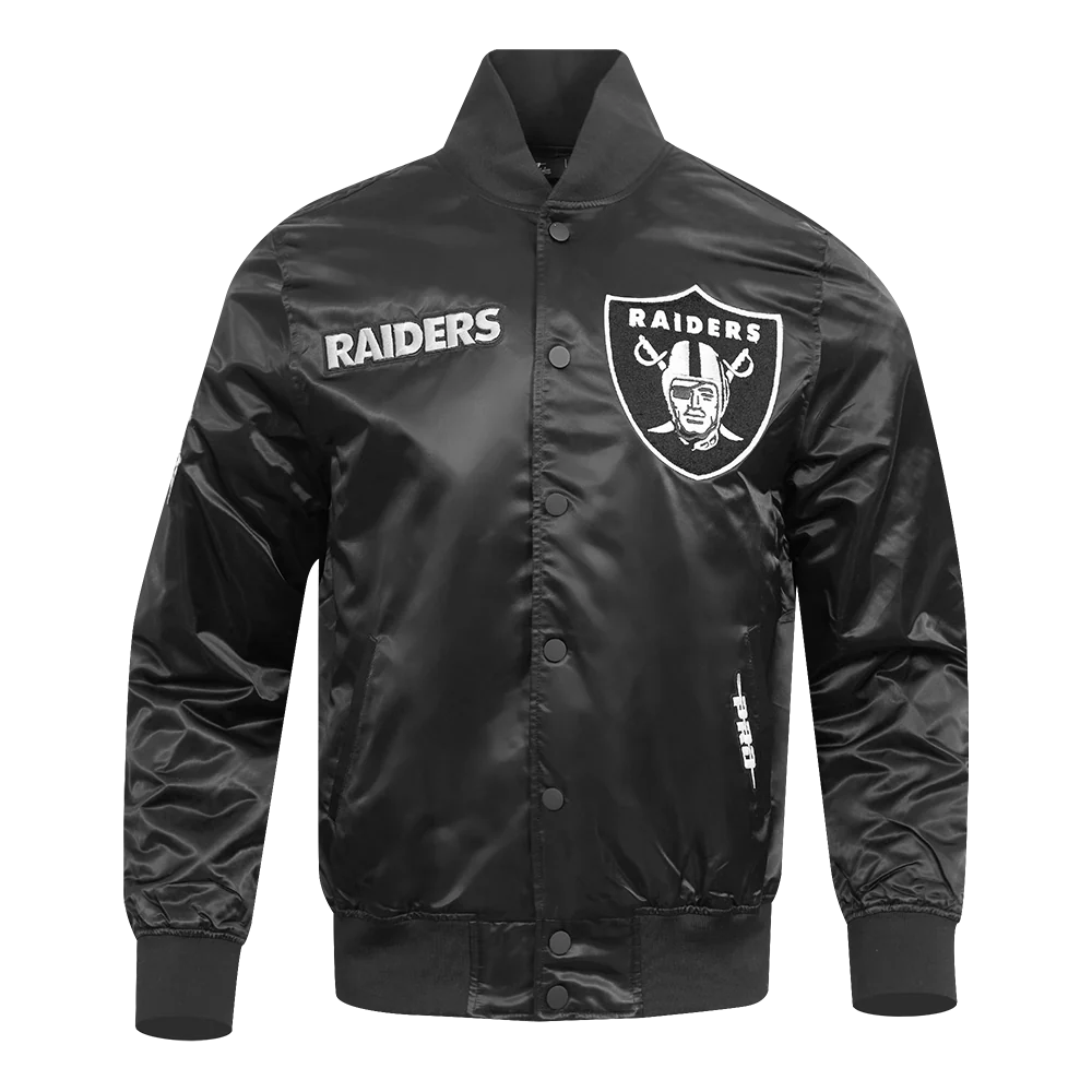 NFL LAS VEGAS RAIDERS SOUVENIR MEN'S SATIN JACKET (BLACK)