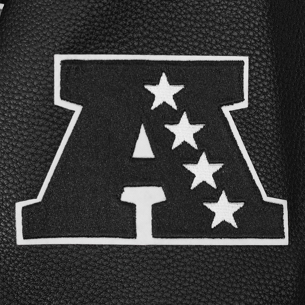 NFL LAS VEGAS RAIDERS BORN FOR SPORT MEN'S WOOL VARSITY JACKET (JET BLACK) - Image 10