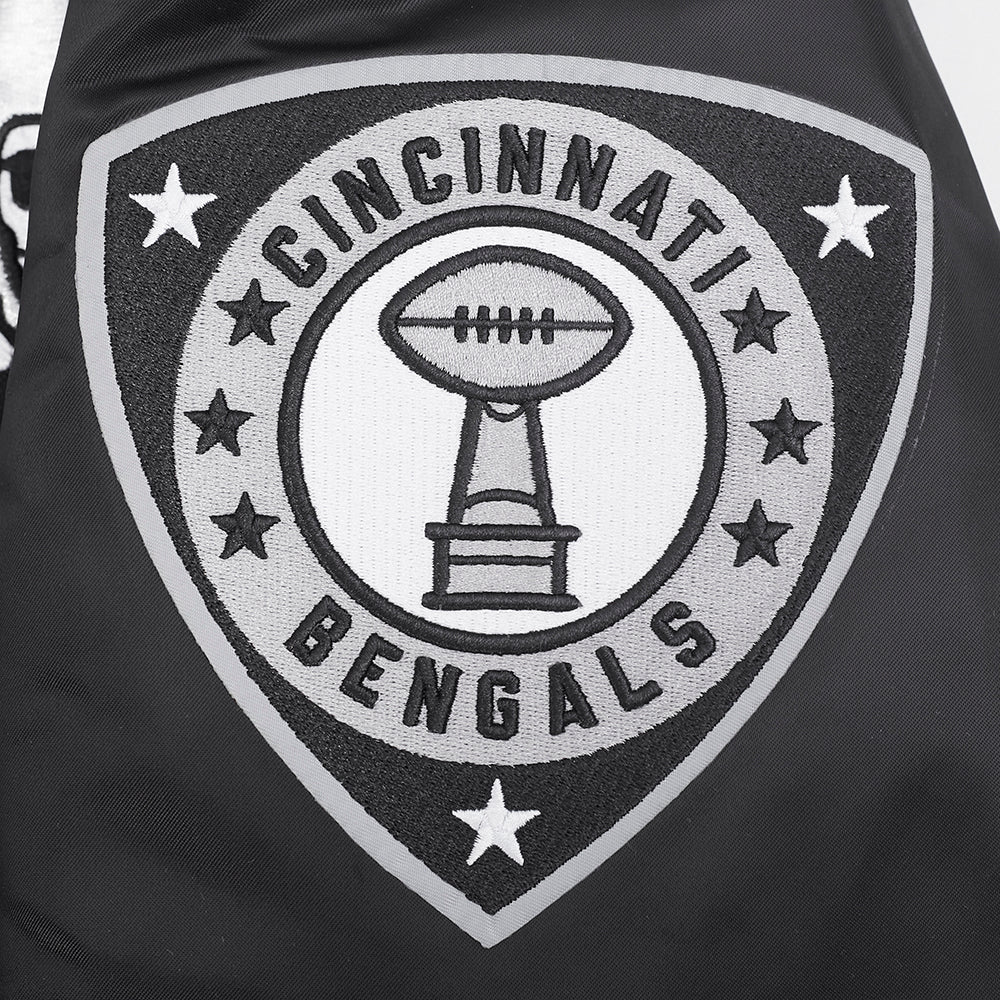 NFL LAS VEGAS RAIDERS LETTERMAN MEN'S SATIN JACKET (BLACK) - Image 8