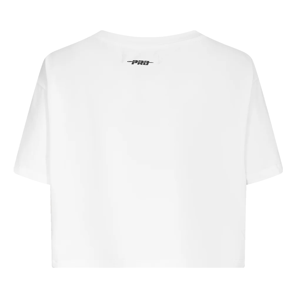 NFL LAS VEGAS RAIDERS SCRIPT TAIL WOMEN'S SINGLE JERSEY BOXY TEE (WHITE) - Image 3