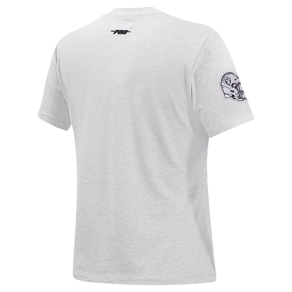 NFL LAS VEGAS RAIDERS CLASSIC SHORT SLEEVE WOMEN'S SLIM FIT TEE (HEATHER GREY) - Image 3