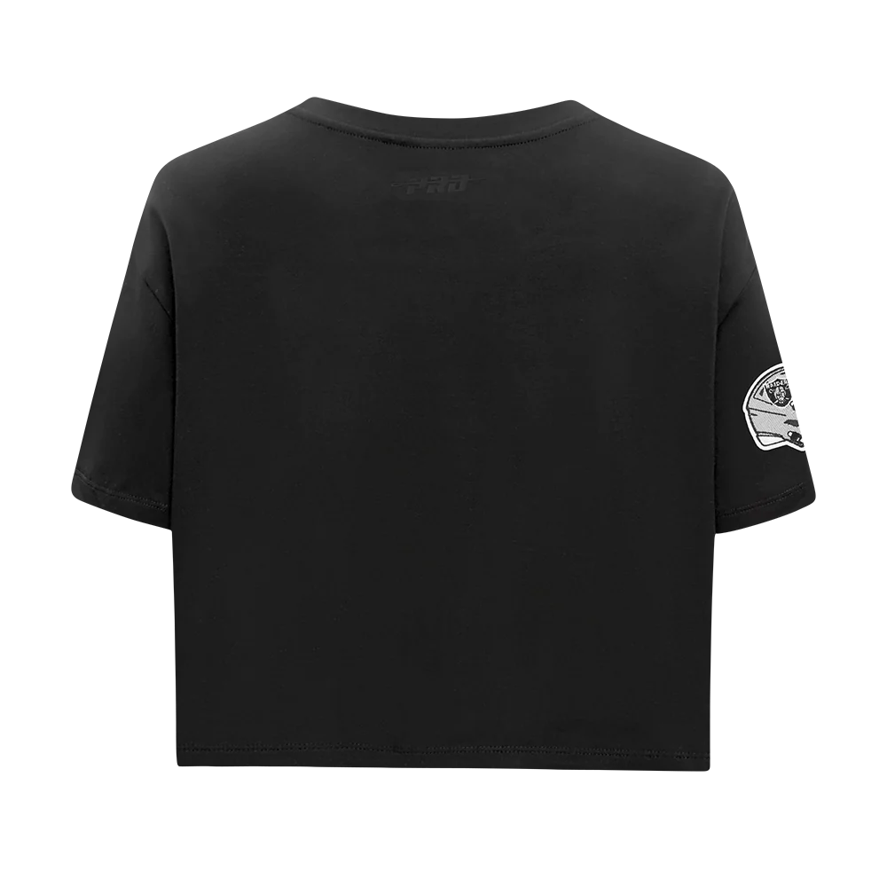 NFL LAS VEGAS RAIDERS MASHUP WOMEN'S BOXY TEE (BLACK) - Image 3