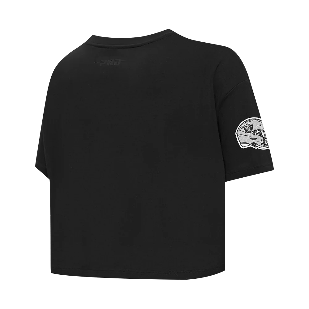 NFL LAS VEGAS RAIDERS MASHUP WOMEN'S BOXY TEE (BLACK) - Image 4