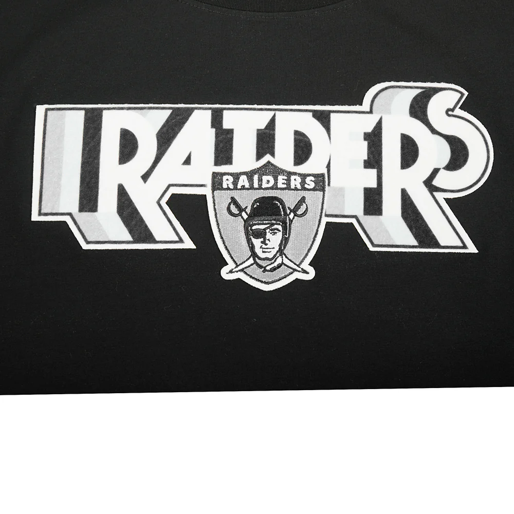NFL LAS VEGAS RAIDERS RETRO ELEVATION WOMEN'S SINGLE JERSEY BOXY TEE (BLACK) - Image 5