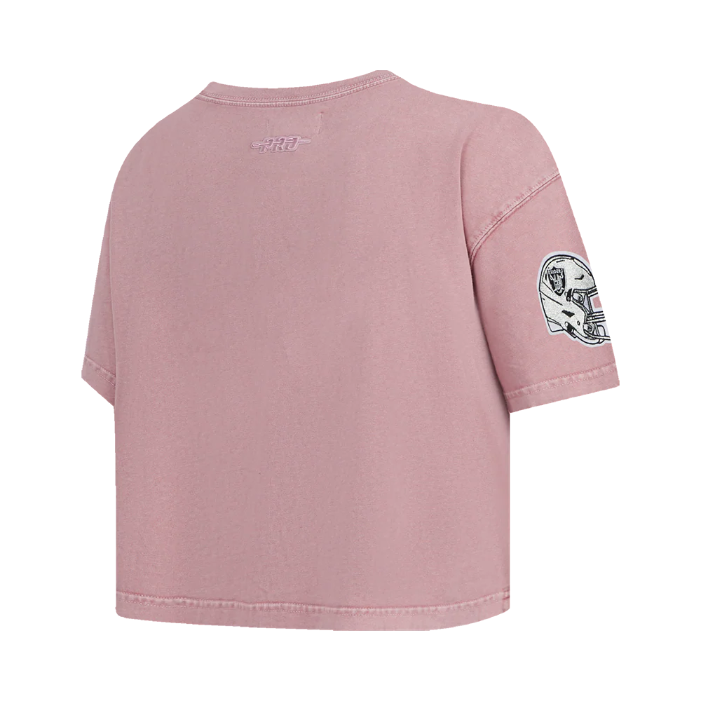 NFL LAS VEGAS RAIDERS WASHED JEWELS WOMEN'S S/S BOXY TEE (WASHED MAUVE) - Image 4