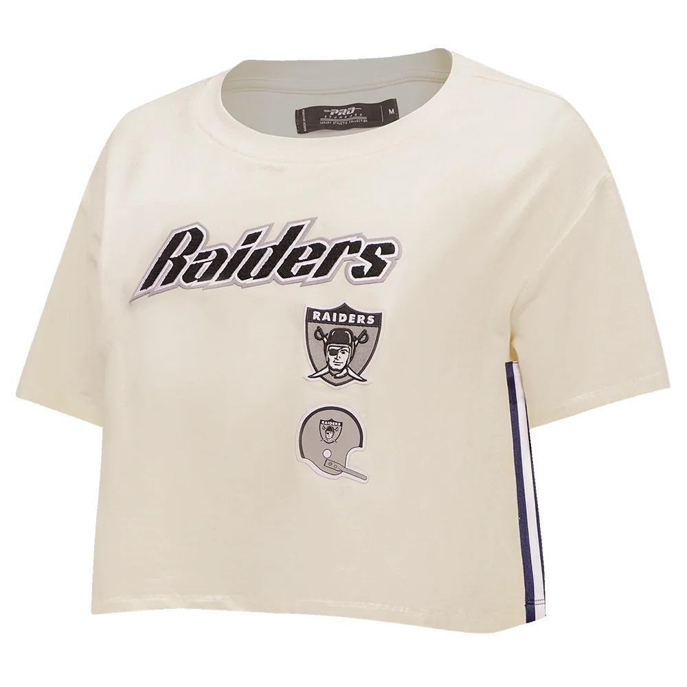 NFL OAKLAND RAIDERS RETRO CLASSIC WOMEN'S BOXY TEE (EGGSHELL) - Image 2