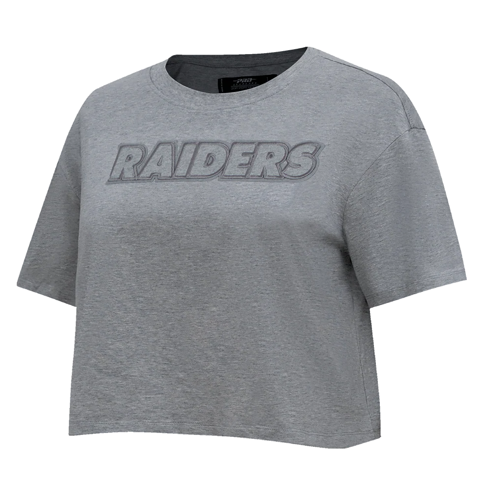 NFL LAS VEGAS RAIDERS NEUTRAL SINGLE JERSEY BOXY TEE (DARK HEATHER GRAY) - Image 2
