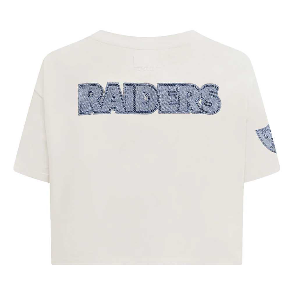 NFL LAS VEGAS RAIDERS VARSITY BLUES WOMEN'S BOXY TEE (LINEN) - Image 3
