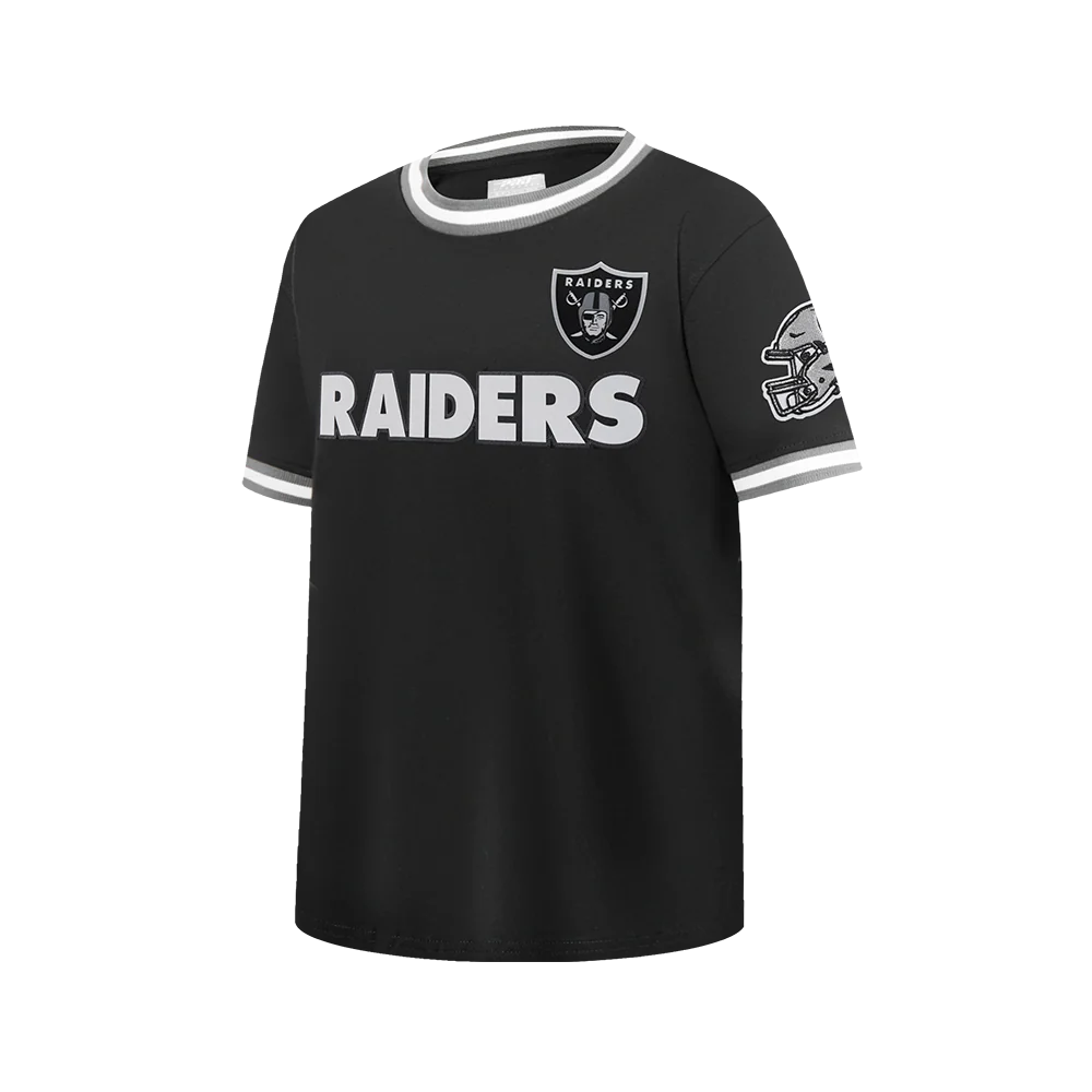 NFL LAS VEGAS RAIDERS CLASSIC BIG BOYS SHORT SLEEVE MESH TEE (BLACK/GRAY) - Image 4