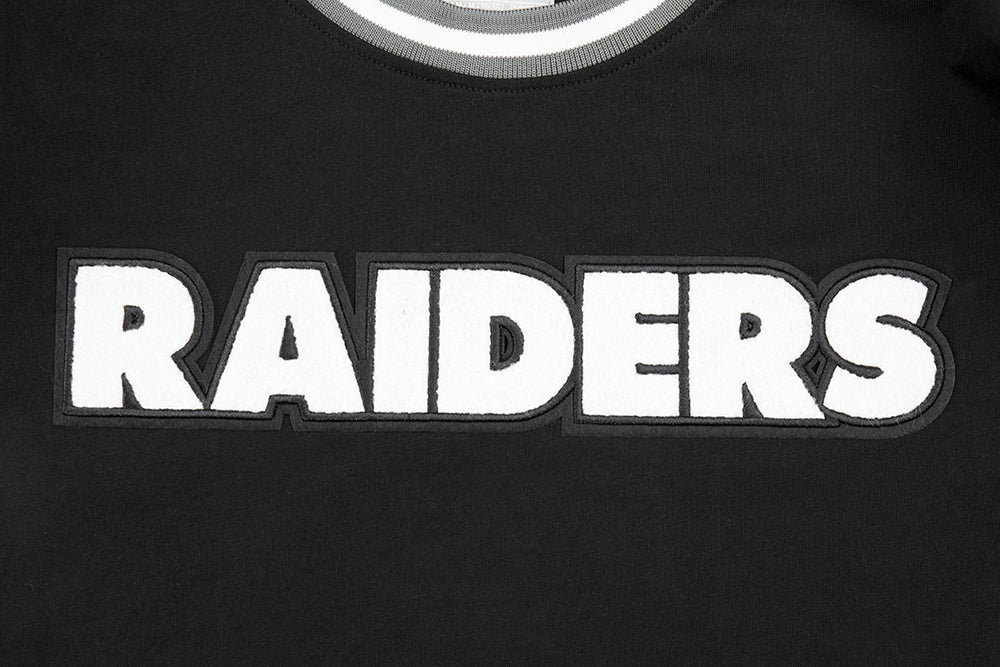 NFL LAS VEGAS RAIDERS CLASSIC BIG BOYS SHORT SLEEVE STRIPED RIB TEE (BLACK/GRAY) - Image 13