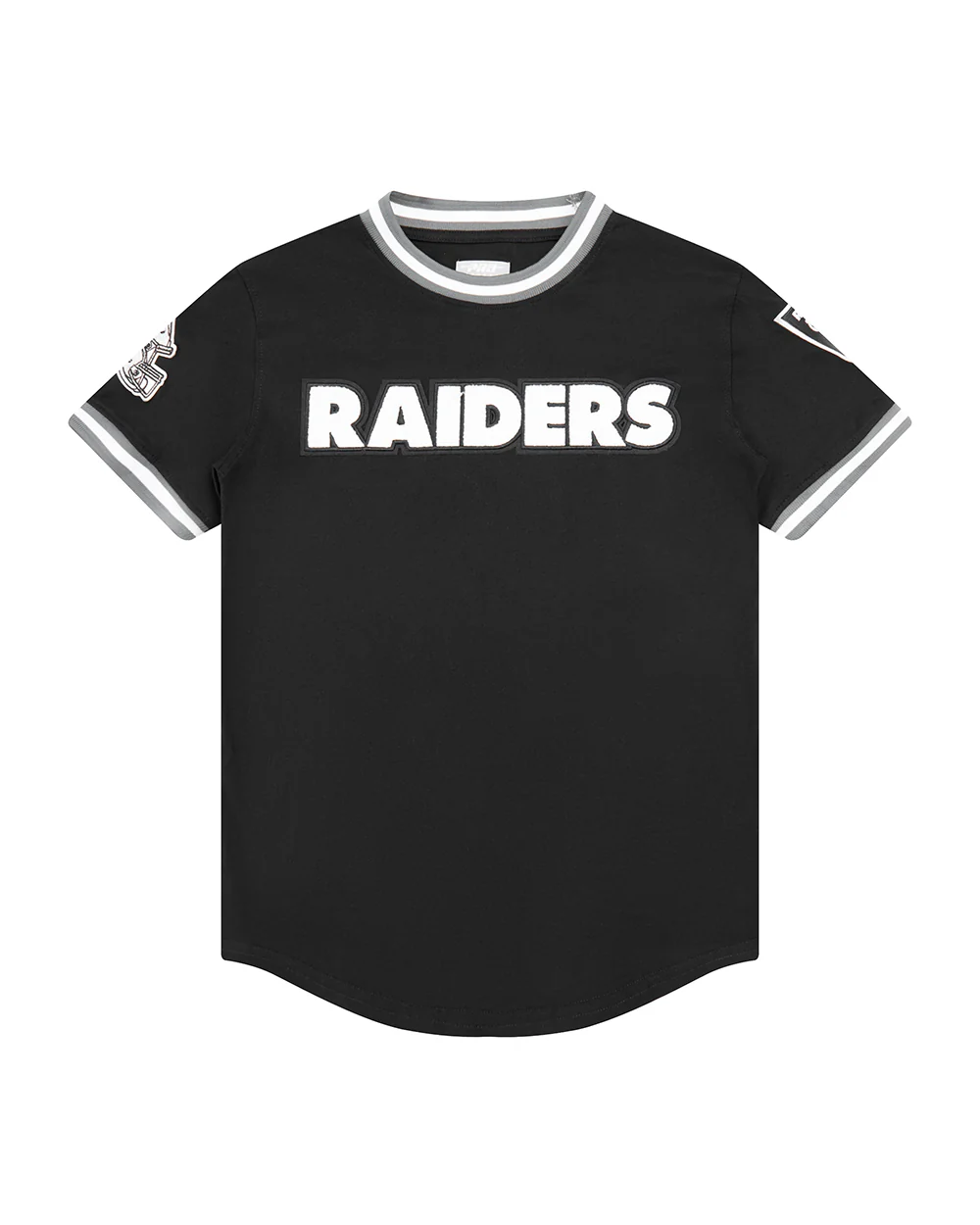 NFL LAS VEGAS RAIDERS CLASSIC BIG BOYS SHORT SLEEVE STRIPED RIB TEE (BLACK/GRAY) - Image 4