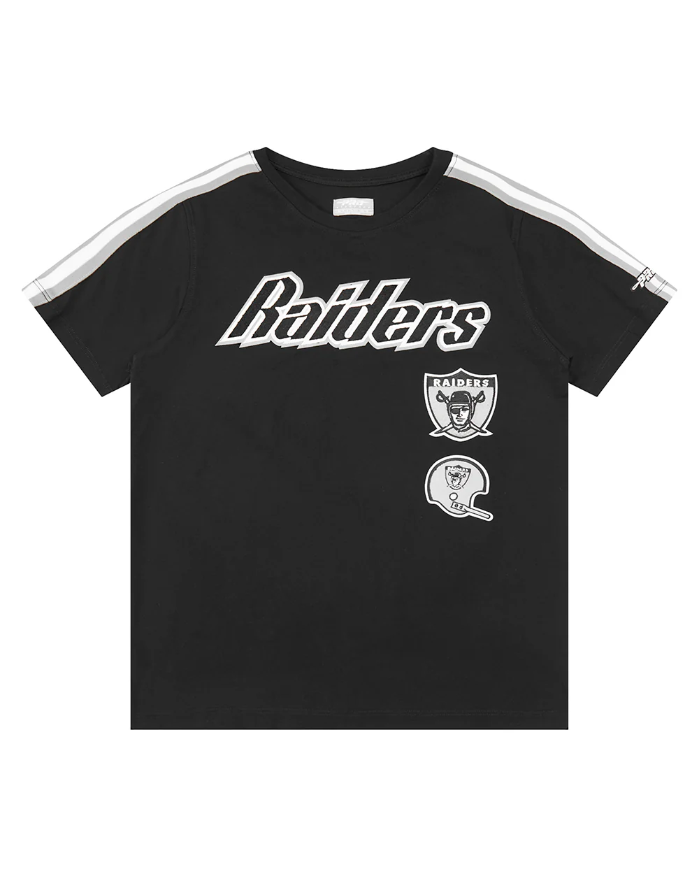 NFL LAS VEGAS RAIDERS RETRO CLASSIC SINGLE JERSEY BIG BOYS SINGLE JERSEY TAPING TEE (BLACK/GRAY) - Image 9