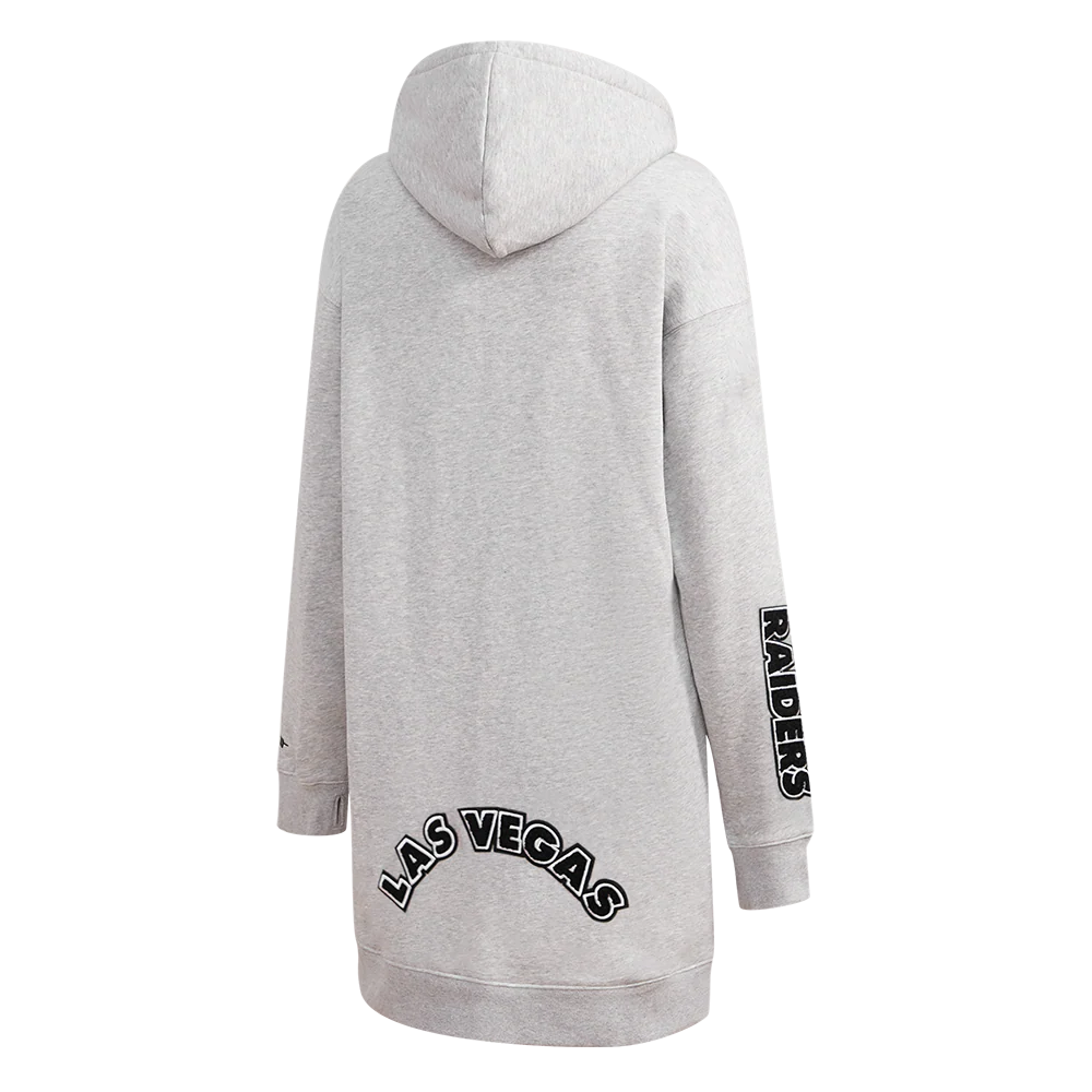 NFL LAS VEGAS RAIDERS CLASSIC WOMEN'S HOODIE DRESS (HEATHER GREY) - Image 3