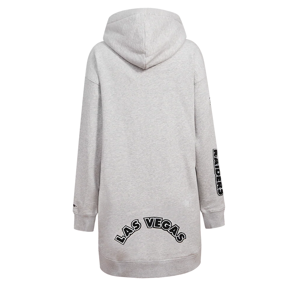 NFL LAS VEGAS RAIDERS CLASSIC WOMEN'S HOODIE DRESS (HEATHER GREY) - Image 4