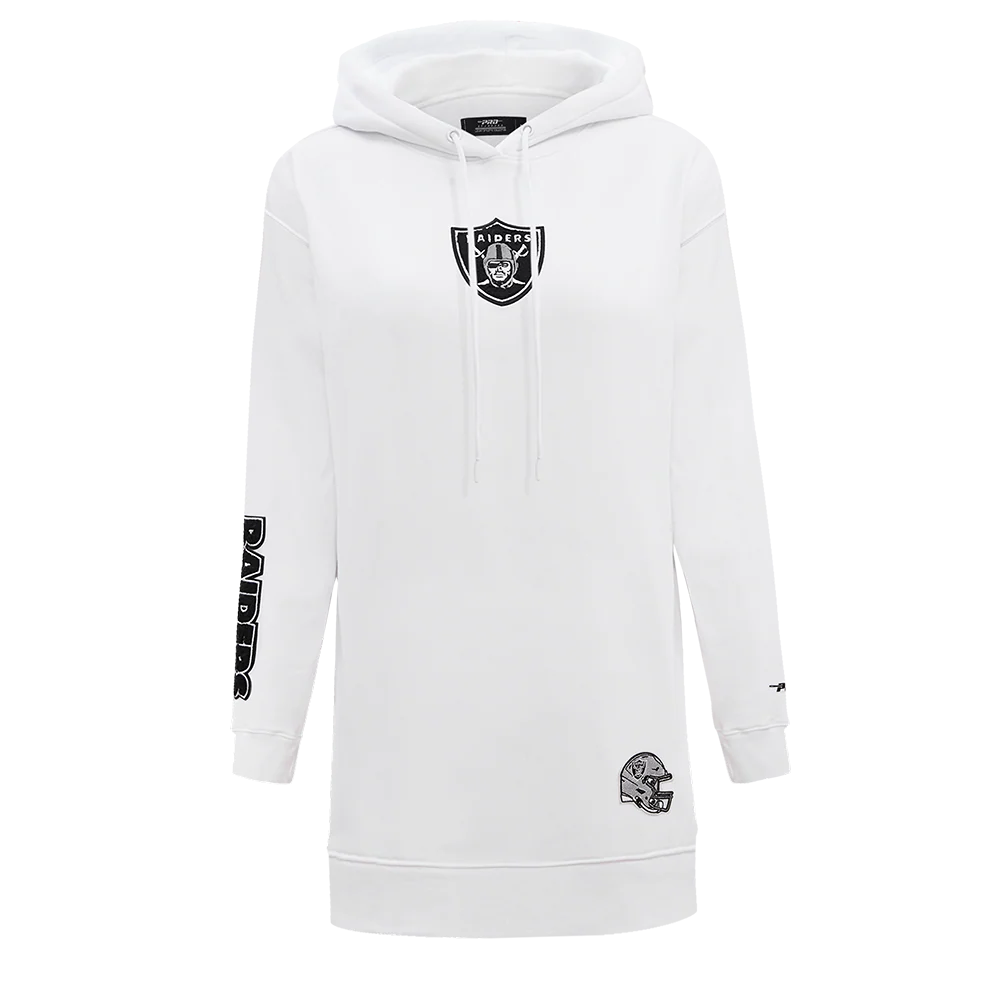 NFL LAS VEGAS RAIDERS CLASSIC WOMEN'S HOODIE DRESS (WHITE)