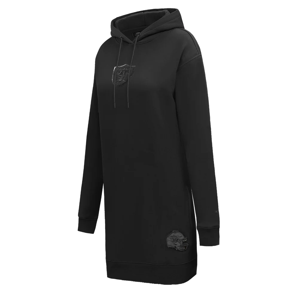 NFL LAS VEGAS RAIDERS TRIPLE BLACK WOMEN'S HOODIE DRESS (TRIPLE BLACK) - Image 2