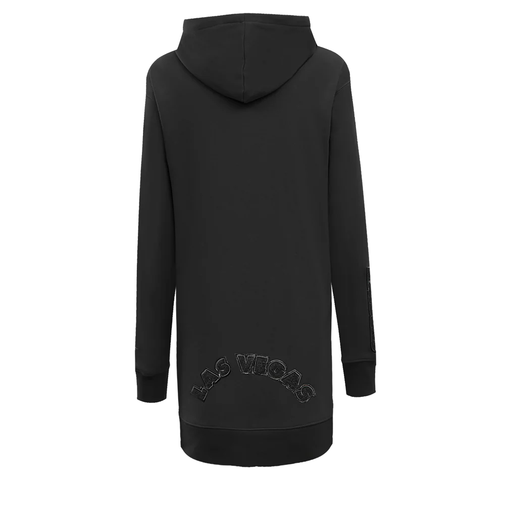 NFL LAS VEGAS RAIDERS TRIPLE BLACK WOMEN'S HOODIE DRESS (TRIPLE BLACK) - Image 4