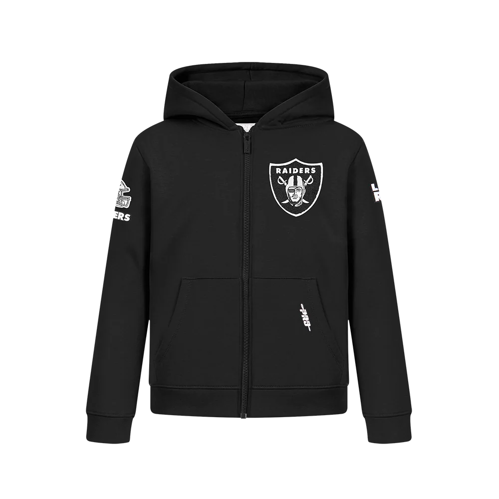 NFL LAS VEGAS RAIDERS CLASSIC BIG BOY'S FLC FZ PO HOODIE (BLACK)