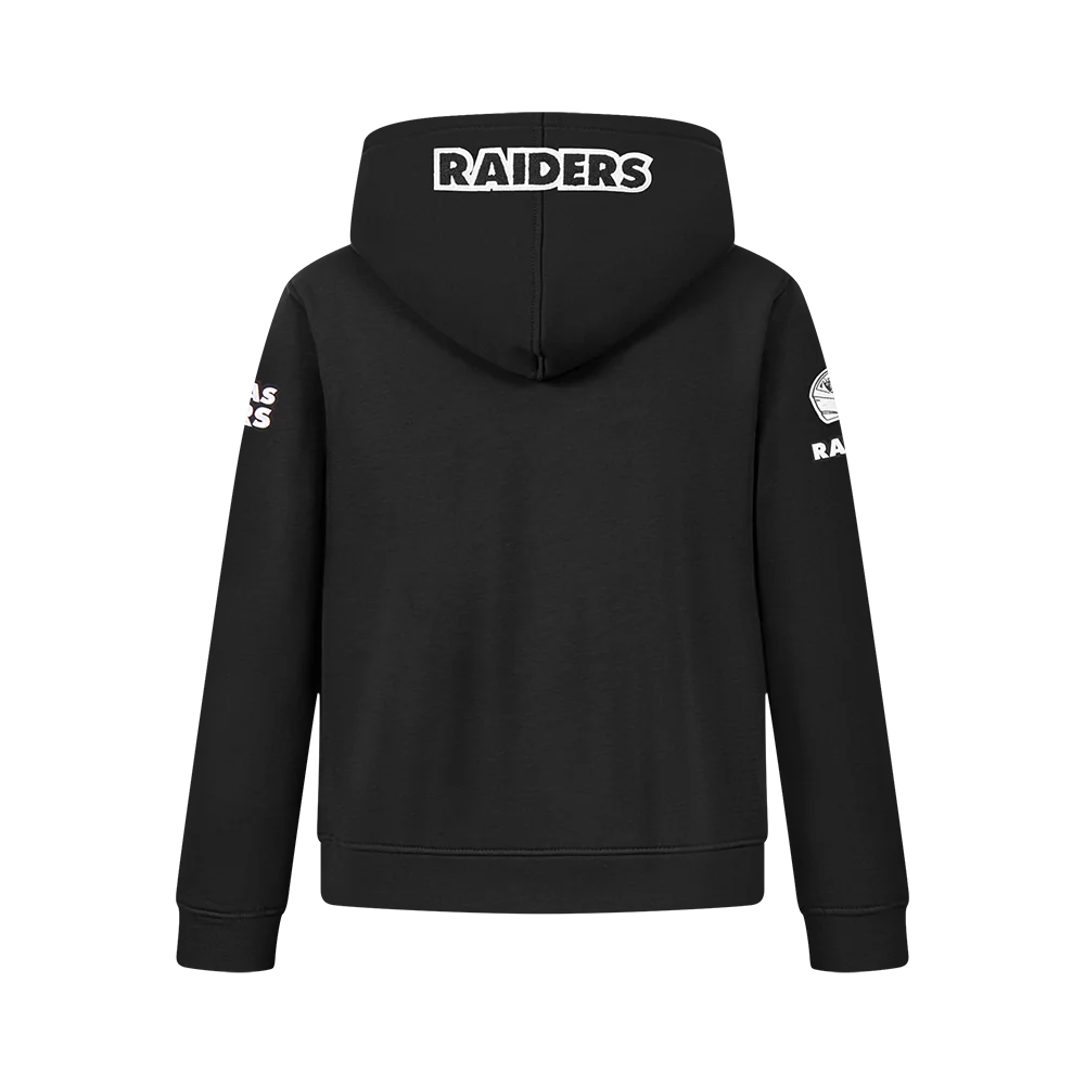 NFL LAS VEGAS RAIDERS CLASSIC BIG BOY'S FLC FZ PO HOODIE (BLACK) - Image 3