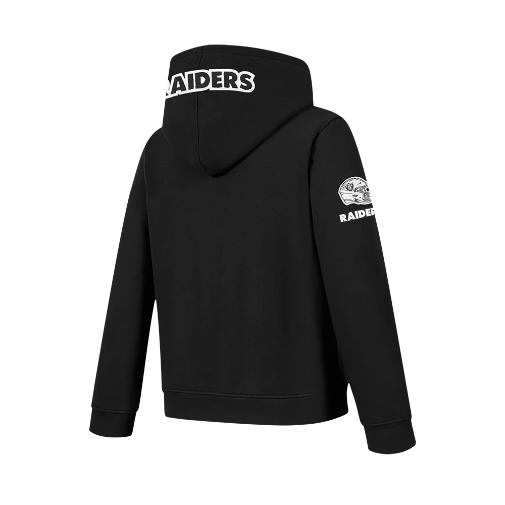 NFL LAS VEGAS RAIDERS CLASSIC BIG BOY'S FLC FZ PO HOODIE (BLACK) - Image 4