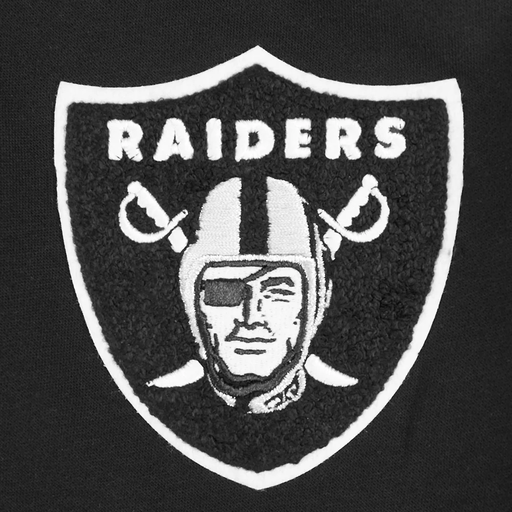 NFL LAS VEGAS RAIDERS CLASSIC BIG BOY'S FLC FZ PO HOODIE (BLACK) - Image 6