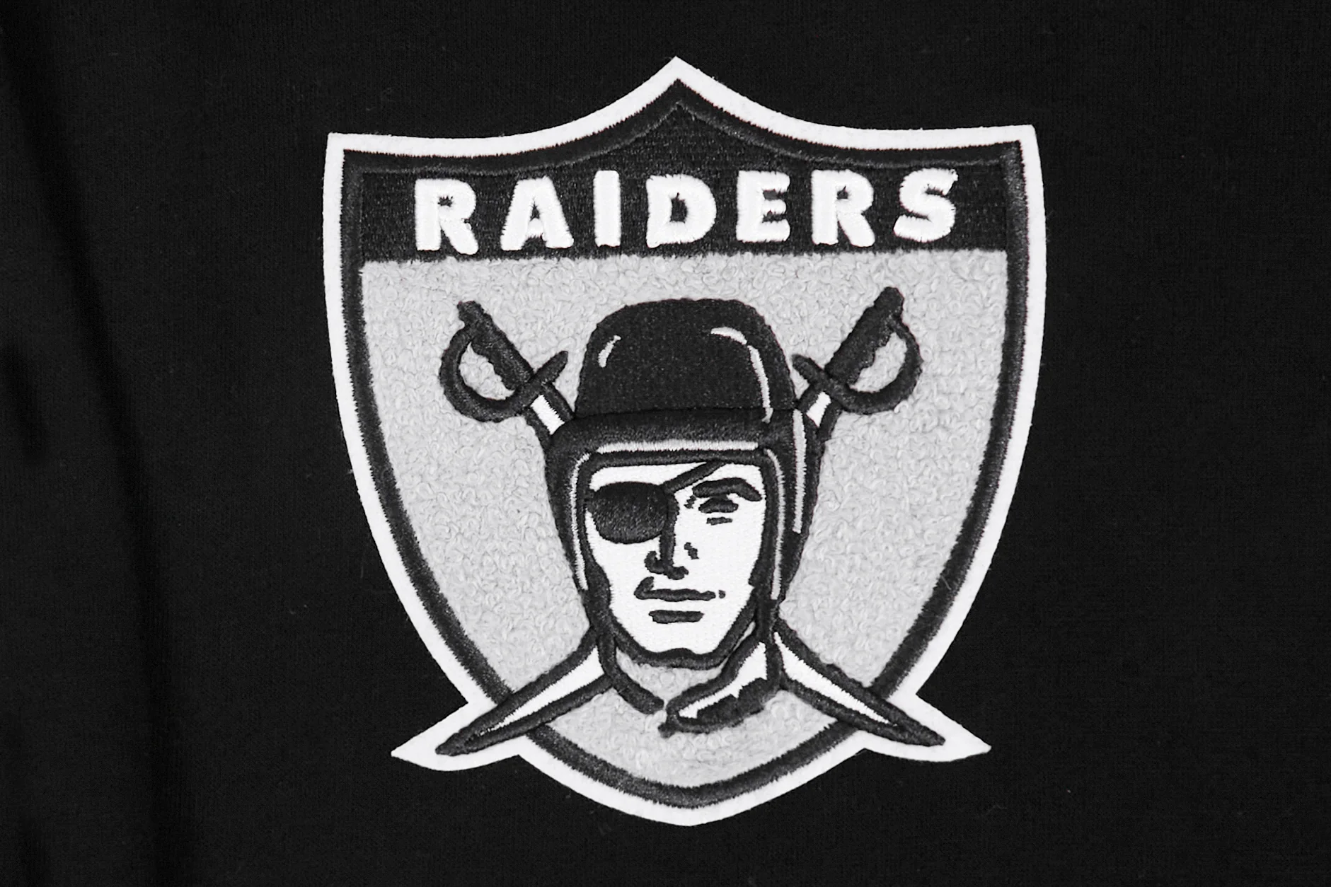 NFL LAS VEGAS RAIDERS RETRO CLASSIC BIG BOYS RIB FLEECE PULLOVER HOODIE (BLACK/GRAY) - Image 3